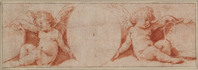 K I 085
          <br/>
          Zittende engeltjes met cartouches en ovalen schild
          <br/>
          <em>Lanfranco, Giovanni (1582-1647)</em>